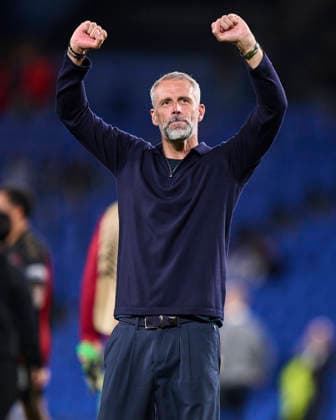 Real Sociedad de Futbol v AFC Bournemouth - UEFA Europa League 2026 27 League Phase MD1 AFC Bournemouth head coach Marco Rose celebrates the team s victory during the UEFA Europa League 2026 27 Phase MD1 match between Real Sociedad and AFC Bournemouth at Estadio Anoeta in San Sebastian, Spain, on September 17, 2026. San Sebastian Spain  Copyright: xCesarxOrtizxGonzalezx originalFilename:ortizgonzalez-realsoci260917_np2Kn.jpg