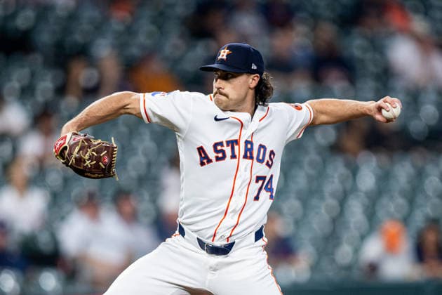 September 17, 2026, Houston, Texas, USA: Houston Astros pitcher BRYAN KING (74) pitches during the first inning against the Kansas City Royals at Daikin Park. MLB, Baseball Herren, USA 2026: Houston Astros Vs. Kansas City Royals  - ZUMAh306 20260917_zsp_h306_007 Copyright: xOscarxHerrerax