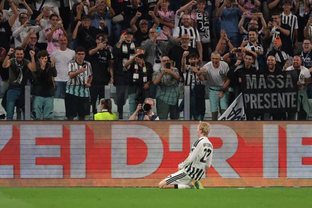 Juventus v NEC Nijmegen - UEFA Europa League - Season 2026-2027 Turin, Italy, 17th September 2026. Nick Woltemade celebrates after sending Nikolas Polster of N.E.C. Nijmegen the wrong way from the penalty spot to give the hosts a 3-0 lead during the Juventus vs NEC Nijmegen UEFA Europa League, Group Phase, match at Juventus Stadium, Turin. Picture credit should read: Jonathan Moscrop Turin Juventus Stadium Italy