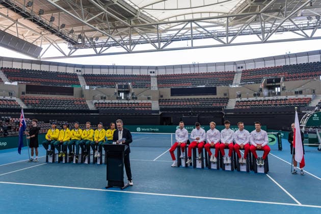 Tennis, Davis Cup, Australia v Poland, draw for the matches