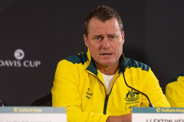 TENNIS DAVIS CUP DRAW, Team Australia captain LLeyton Hewitt addresses media during a press conference, PK, Pressekonferenz following a Davis Cup draw event at Pat Rafter Arena, Brisbane, Friday, September 18, 2026. ( NO ARCHIVING  Copyright: xRUSSELLxFREEMANx 20260918195143700166