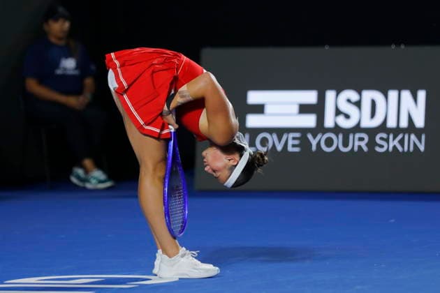 Guadalajara Open tennis tournament Marta Kostyuk of Ukraine reacts to Liudmila Samsonova of Russia in a quarterfinal quarterfinal match at the Guadalajara Open WTA, Tennis Damen 500 in Guadalajara, Mexico, 17 September 2026. GUADALAJARA Mexico  Copyright: xFRANCISCOxGUASCOx