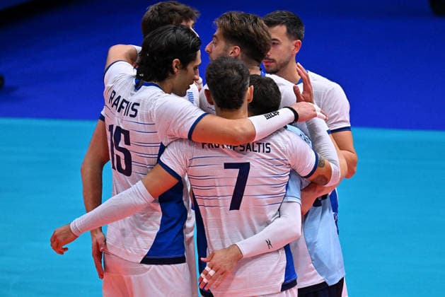 VOLLEYBALL - CEV Eurovolley Men - Slovakia vs. Greece Photo by IPA ABACAPRESS.COM88642368 - Greek players Modena Italy  Copyright: xIPAxSport ABACAx