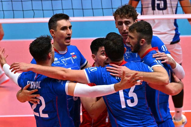 VOLLEYBALL - CEV Eurovolley Men - Slovakia vs. Greece Photo by IPA ABACAPRESS.COM88642370 - Slovak players Modena Italy  Copyright: xIPAxSport ABACAx