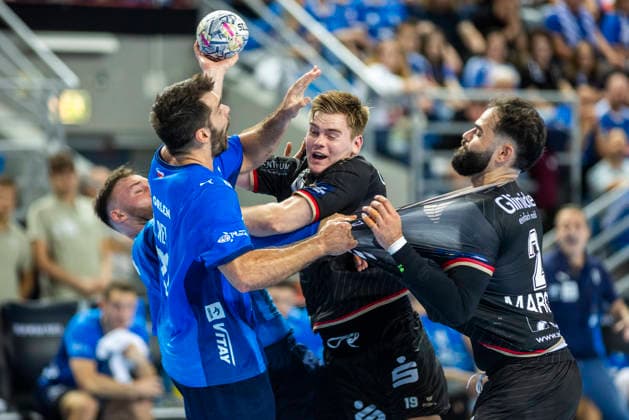 EHF Champions League - Orlen Wisla Plock v MT Melsungen Oriol Rey Morales, Reynir Thor Stefansson, Ruben Marchan Criado during the match EHF Champions League Men match between Orlen Wisla Plock and MT Melsungen in Plock, Poland on September 17, 2026 Plock Poland  Copyright: xAndrzejxIwanczukx originalFilename:iwanczuk-ehfchamp260917_npgwQ.jpg