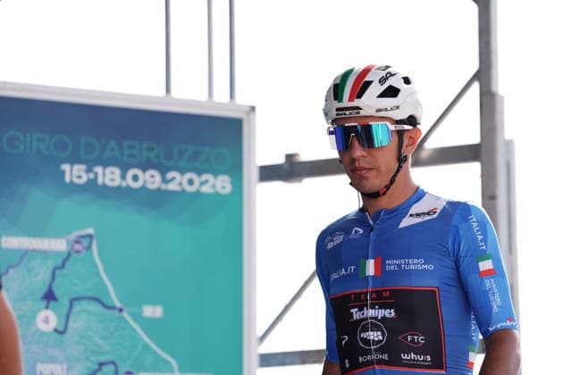 Italy s Emanuele Ansaloni of Team Technipes inEmiliaRomagna Caffe Borbone blue jersey during the Giro d™Abruzzo, stage 4 from Silvi to Controguerra (182 km) - Abruzzo, Italy - Friday, September 18, 2026. - cycling.  Copyright: xMassimoxPaolone LaPressex