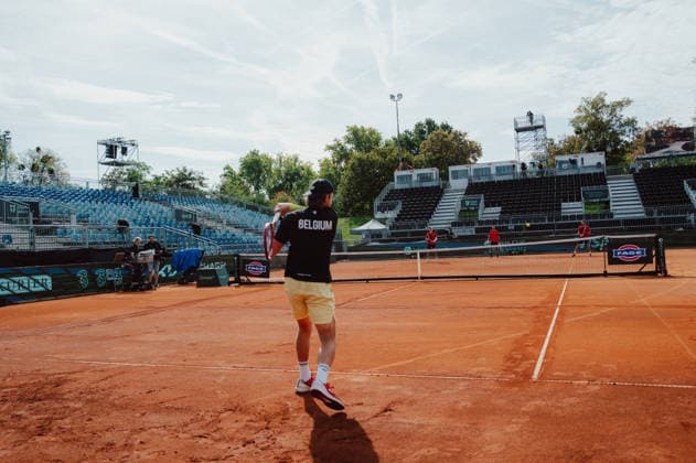 TENNIS - Davis Cup, AUT vs BEL VIENNA,AUSTRIA,18.SEP.26 - TENNIS - ITF Davis Cup, qualification round 2, Austria vs Belgium. Image shows Zizou Bergs (BEL).  GEPAxpictures xAlexanderxSolc