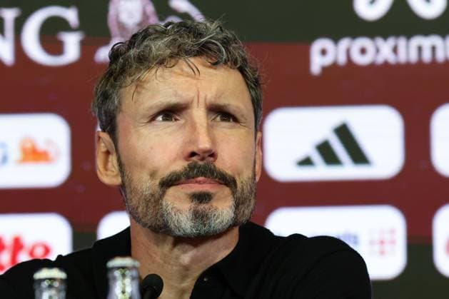 Belgium s head coach Mark van Bommel is pictured during a press conference, PK, Pressekonferenz to announce the selection of the Red Devils, the Belgian national soccer team, at the national training center in Tubize, Friday 18 September 2026. The team is preparing for fixtures in the UEFA Nations League competition. BRUNOxFAHY  x186843510x