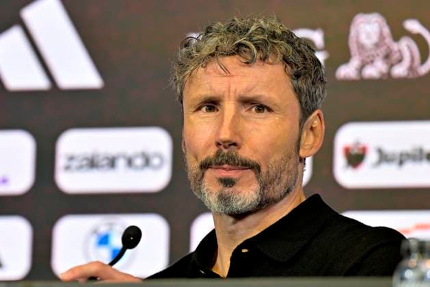 Belgian National Football team squad, Mannschaftsbild, Totale Announcement 18 09 2026 TUBEKE, BELGIUM - SEPTEMBER 18 : Mark Van Bommel federal head coach of the Belgian National football team speaking to the press during a press conference, PK, Pressekonferenz to announce his player selection to compete in the UEFA Nation League on September 18, 2026 in Tubeke, Belgium, 18 09 2026 Tubeke Belgium  Copyright: xSesx