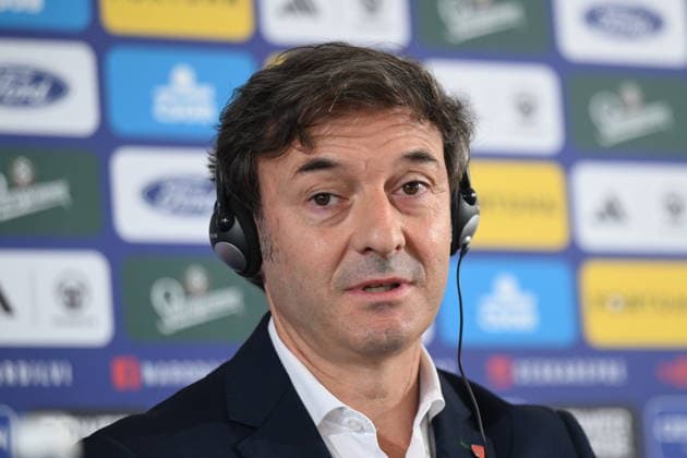 The press conference, PK, Pressekonferenz of the Czech national soccer team and the Under-21 team regarding the roster for the September and October matches, was held in Prague, Czech Republic, on September 18, 2026. On the photo speaks head coach of the national team, Nationalteam Santi Denia. (CTKxPhoto KaterinaxSulova) CTKPhotoP2026091803609  CTKPhotoP2026091803609