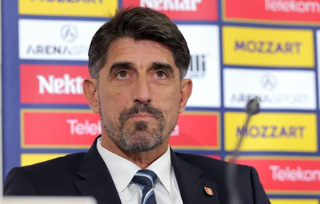 Veljko Paunovic, UEFA Nations League press conference, PK, Pressekonferenz Stara Pazova, Serbia. Sept. 18th 2026. Serbia s football national team, Nationalteam head coach Veljko Paunovic during the press conference ahead of the Serbia v Greece UEFA Nations League match on September 18. 2026. in Stara Pazova, Serbia. Stara Pazova Serbia Copyright: xPedjaxMilosavljevic STARSPORTx x2026x