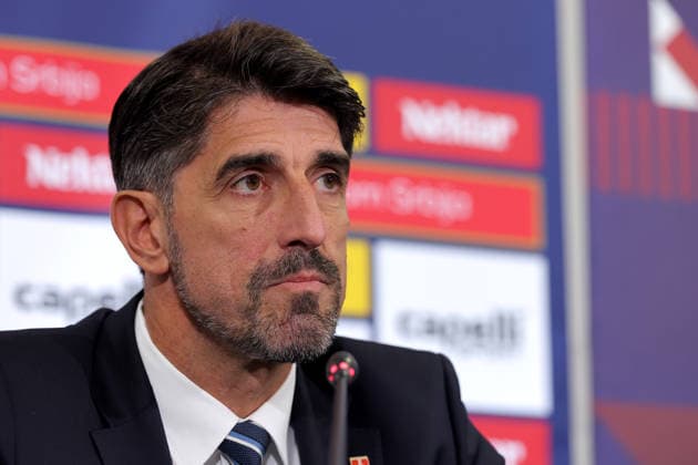 Veljko Paunovic, UEFA Nations League press conference, PK, Pressekonferenz Stara Pazova, Serbia. Sept. 18th 2026. Serbia s football national team, Nationalteam head coach Veljko Paunovic during the press conference ahead of the Serbia v Greece UEFA Nations League match on September 18. 2026. in Stara Pazova, Serbia. Stara Pazova Serbia Copyright: xPedjaxMilosavljevic STARSPORTx x2026x