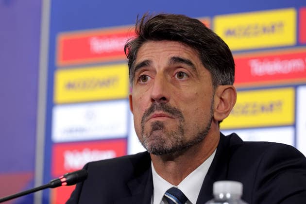 Veljko Paunovic, UEFA Nations League press conference, PK, Pressekonferenz Stara Pazova, Serbia. Sept. 18th 2026. Serbia s football national team, Nationalteam head coach Veljko Paunovic during the press conference ahead of the Serbia v Greece UEFA Nations League match on September 18. 2026. in Stara Pazova, Serbia. Stara Pazova Serbia Copyright: xPedjaxMilosavljevic STARSPORTx x2026x
