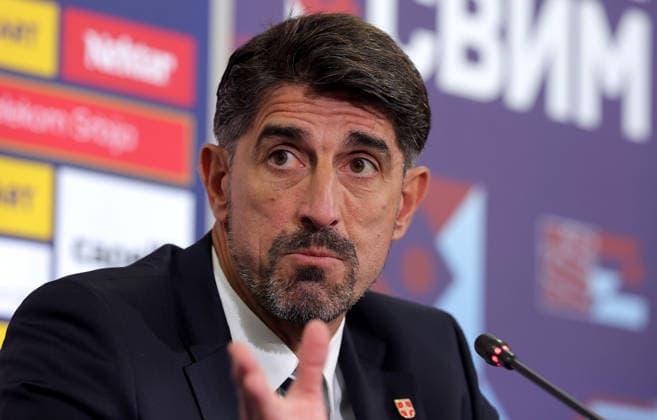 Veljko Paunovic, UEFA Nations League press conference, PK, Pressekonferenz Stara Pazova, Serbia. Sept. 18th 2026. Serbia s football national team, Nationalteam head coach Veljko Paunovic during the press conference ahead of the Serbia v Greece UEFA Nations League match on September 18. 2026. in Stara Pazova, Serbia. Stara Pazova Serbia Copyright: xPedjaxMilosavljevic STARSPORTx x2026x