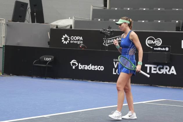 RECORD DATE NOT STATED Paula Badosa defeats Jazmin Ortenzi no sp open Sao Paulo (SP), 09 17 2026 Tennis SP Open Spanish tennis player Paula Badosa defeated Argentinian Jazmin Ortenzi 2 sets to 1, with scores of 6 4, 2 6 and 2 6, in the round of 16 of the SP Open, at Parque Villa-Lobos, in Sao Paulo.(Foto: Leco Viana Thenews2 imago images) SPO  Copyright: xLecoxVianax