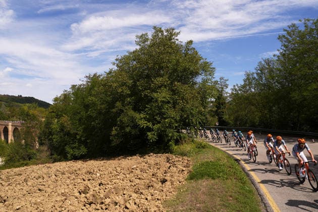 The pack rides cycles during the Giro d™Abruzzo, stage 4 from Silvi to Controguerra (182 km) - Abruzzo, Italy - Friday, September 18, 2026. - cycling.  Copyright: xFabioxFerrari LaPressex