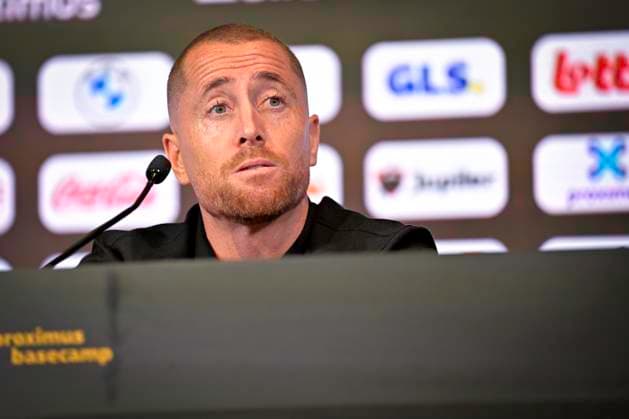 Belgian National Football team squad, Mannschaftsbild, Totale Announcement 18 09 2026 TUBEKE, BELGIUM - SEPTEMBER 18 : Swerts Gill head coach of Belgium U21, U 21 speaking to the press during a press conference, PK, Pressekonferenz to announce his player selection to compete in the UEFA U21 Championship on September 18, 2026 in Tubeke, Belgium, 18 09 2026 Tubeke Belgium  Copyright: xSesx