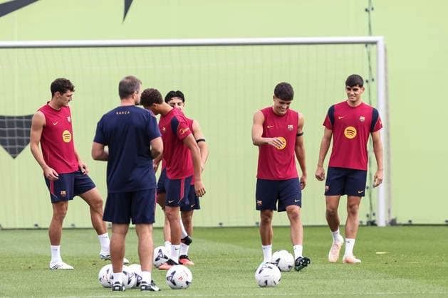 September 18, 2026, Sant Joan Despi, Barcelona, Spain: Pau Cubarsi and Gerard Martin during the training day of FC Barcelona, Barca ahead the Spanish League, Laliga EA Sports, football match against Sevilla FC at Ciudad Esportiva Joan Gamper on September 18, 2026 in Sant Joan Despi, Barcelona, Spain. Sant Joan Despi Spain - ZUMAa181 20260918_zaa_a181_007 Copyright: xJavierxBorregox
