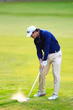 RECORD DATE NOT STATED 18th September 2026; Wentworth Golf Club, Virginia Water, Surrey, England; DP World Tour Golf, BMW PGA, Golf Herren Championship, Day Two; Manuel Elvira with his second shot approach to the third hole ChrisxRoll