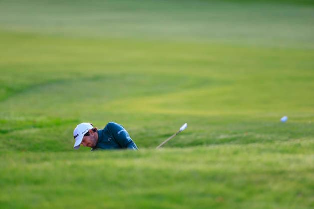 RECORD DATE NOT STATED 18th September 2026; Wentworth Golf Club, Virginia Water, Surrey, England; DP World Tour Golf, BMW PGA, Golf Herren Championship, Day Two; Ricardo Gouveia in the fairway bunker with his second shot to the third hole ChrisxRoll