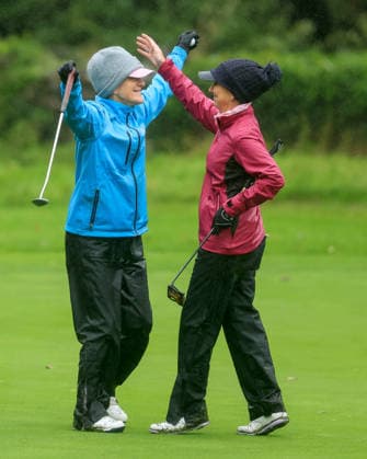 REPRO FREE *PRESS RELEASE NO REPRODUCTION FEE* EDITORIAL USE ONLY 2026 AIG All-Ireland Semi Finals, Ennis Golf Club, Clare 18 9 2026 Women s Intermediate Foursomes Naas™ Audrey Quinn celebrates with Olwyn Delaney after sinking the putt to tie the match and secure victory for Naas Audrey Quinn celebrates with Olwyn Delaney after sinking the putt to tie the match and secure victory for Naas 18 9 2026  Copyright: xBryanxKeanex BK1_0272