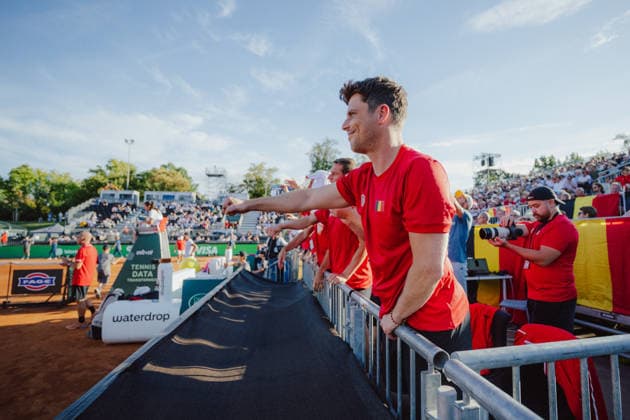 TENNIS - Davis Cup, AUT vs BEL VIENNA,AUSTRIA,18.SEP.26 - TENNIS - ITF Davis Cup, qualification round 2, Austria vs Belgium. Image shows the team of Belgium.  GEPAxpictures xAlexanderxSolc