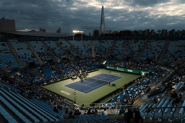 September 18, 2026, Seoul, Seoul, South Korea: South KoreaÃ¢â‚¬â ¢s Hyeon Chung and IndiaÃ¢â‚¬â ¢s Sumit Nagal compete during the second singles match of the 2026 Davis Cup Qualifier second round between the Republic of Korea and India at the Olympic Tennis Court. Seoul South Korea - ZUMAm346 0867216841st Copyright: xSuhxJeenxMoonx