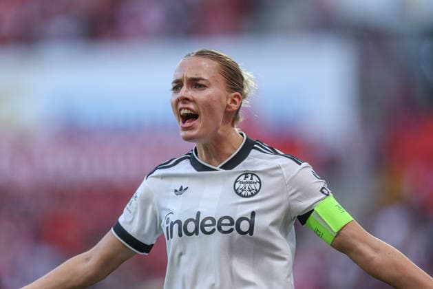 GER, Mainz, FSV Mainz 05 vs. Eintracht Frankfurt, Google Pixel Women s Bundesliga, Soccer, DFB, 2026–2027 Season, MEWA Arena, Matchday 5 in pictures: Laura Freigang of Eintracht Frankfurt Women’s Team No. 10 protests that the ball was in the goal; emotion. DFB and DFL regulations prohibit any use of photographs as image sequences and or quasi-video. September 18, 2026 Copyright: HMBxMedia HendrikxHamelau