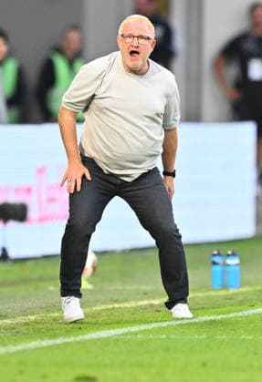September 18, 2026 Soccer Season 2026–2027, Matchday 2, Bundesliga, SpVgg Greuther Fürth vs. Kleeblatt FC Magdeburg, FCM, Sports Photo by Zink xwoxzix. DFL regulations prohibit any use of photographs as image sequences and or quasi-video For editorial use only. Heiko Vogel, coach of SpVgg Greuther Fürth, looks excited