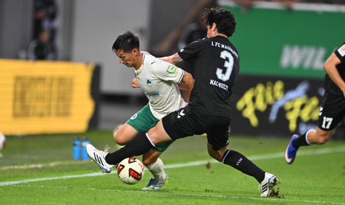 September 18, 2026 Soccer Season 2026–2027, Bundesliga 2, Matchday 6: SpVgg Greuther Fürth vs. Kleeblatt FC Magdeburg, FCM, Sports photo by Zink xwoxzix. DFL regulations prohibit any use of photographs as image sequences and or quasi-video For editorial use only Shinta Appelkamp 8, SpVgg Greuther Fürth Anselmo Garcia Mac Nulty Mac Nulty 3, FC Magdeburg