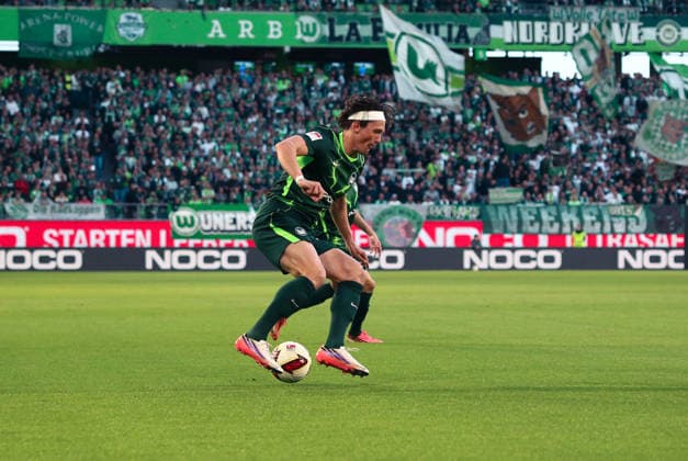 German Soccer 2. Bundesliga 2026–2027, Matchday 6: VfL Wolfsburg vs. SV Darmstadt 98 at Volkswagen Arena in Wolfsburg; Fabian Reese of VfL Wolfsburg with the ball, 11 Copyright: xAymanxAlahmedx
