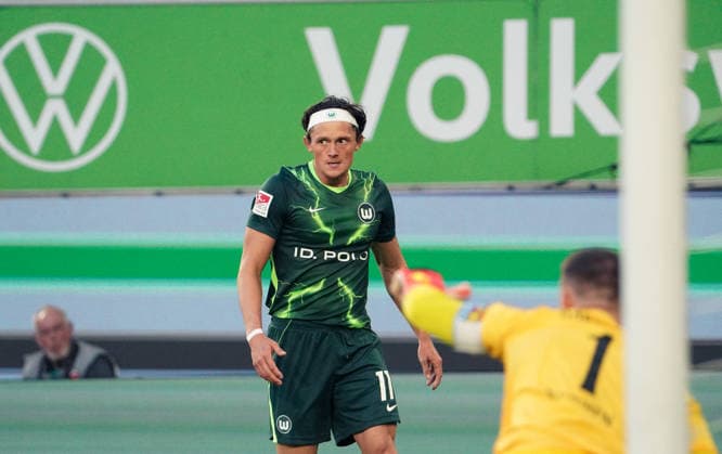 Germany Soccer 2. Bundesliga 2026–2027, Matchday 6: VfL Wolfsburg vs. SV Darmstadt 98 at Volkswagen Arena, Wolfsburg—Facial expressions and emotions of Fabian Reese of VfL Wolfsburg, No. 11 Copyright: xAymanxAlahmedx