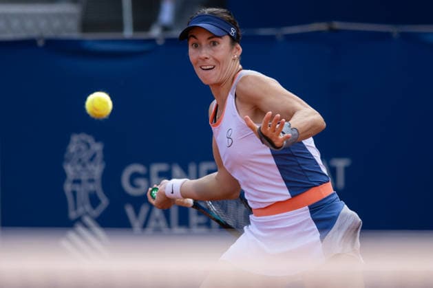 BBVA Open Internacional of Valencia Quarter Final Alicia Herrero Linana from Spain against Irene Burillo from Spain in action during the BBVA Open Internacional of Valencia Quarter Final at Sporting Tennis Valencia, (Valencia ) on September 18, 2026. Copyright: xVicentexVidalxFernandezx