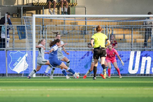 September 18, 2026, xgrfx, Soccer Google Pixel Women s Bundesliga, TSG Hoffenheim Women vs. VfL Wolfsburg, goal, Chiara Hahn, TSG Hoffenheim, Hoffenheim
