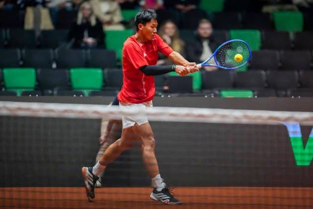 Davis Cup, Norway vs. China, Trondheim, September 18, 2026: China s Jie Cui during the Davis Cup match between Norway and China at Spektrum in Trondheim on Friday evening. Photo by Ole Martin Wold, NTB, Trondheim, Norway. EDITORIAL USE ONLY. RESTRICTED USE FOR BETTING COMPANIES.  Copyright: xOlexMartinxWoldx xNTBx