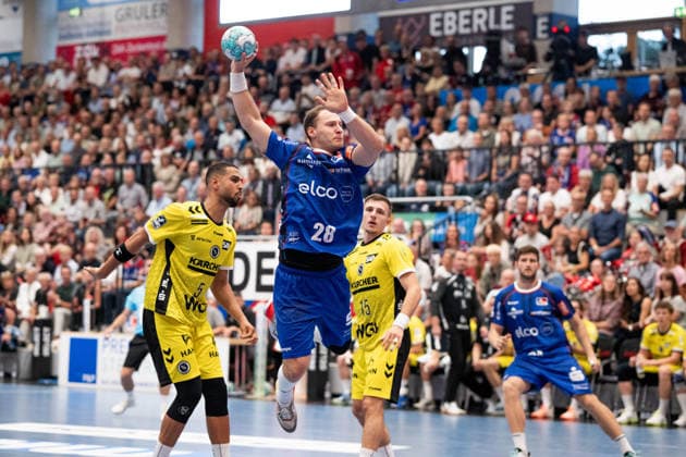Tobias Heinzelmann, HBW Balingen Weilstetten, 28, HBW Balingen Weilstetten vs. TVB Stuttgart, GER, Opel 1 Handball Bundesliga, Championship, Matchday 5, 2026–2027 Season, September 18, 2026, Eibner Press Photo: Andreas Ulmer, HBW Balingen Weilstetten vs. TVB Stuttgart, GER, Opel 1 Handball Bundesliga, Championship, Matchday 5, 2026–2027 Season, September 18, 2026, Balingen Copyright: xEibner-Pressefoto AndreasxUlmerx EP_AUR