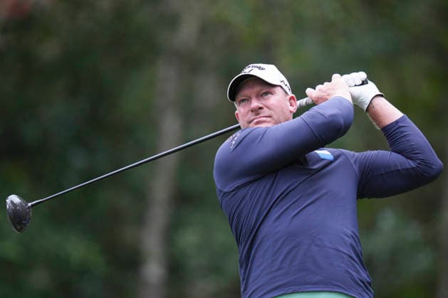 VIRGINIA WATER, ENGLAND - SEPTEMBER 18: Shaun Norris (RSA) plays from the thirteenth tee during Round 2 at the BMW PGA, Golf Herren Championship at Wentworth Golf Club, Virginia Water on September 18, 2026 in Surrey, England The BMW PGA Championship