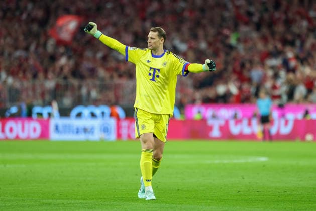 Manuel Neuer, FC Bayern Munich, 01, celebrates the goal that makes the score 1–0, GER, FC Bayern Munich vs. 1. FC Union Berlin, Soccer, Bundesliga, Matchday 4, 2026–2027 season, September 18, 2026, DFL and DFB regulations prohibit any use of photographs as image sequences and or quasi-video, GER, FC Bayern Munich vs. 1. FC Union Berlin, soccer, Bundesliga, Matchday 4, 2026–2027 season, September 18, 2026, Munich Copyright: xEibner-Pressefoto JennixMaulx EP_JML
