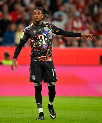 September 18, 2026, 2026–2027 Bundesliga Season, Matchday 4, FC Bayern Munich vs. 1. FC Union Berlin, at the Allianz Arena in Munich, Michael Olise of FC Bayern Munich wearing the Oktoberfest jersey