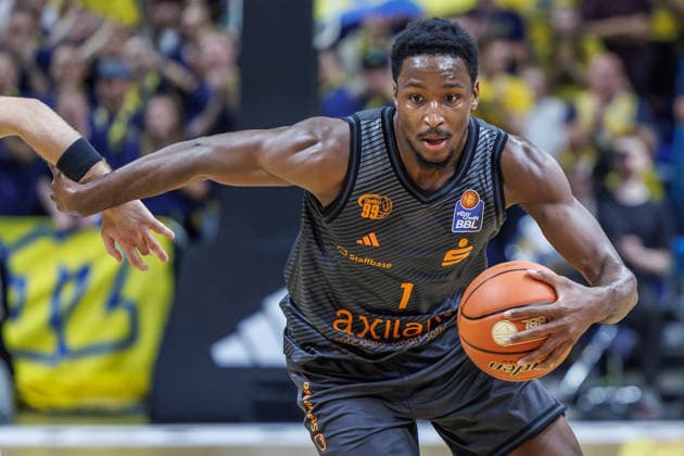 Basketball, Men s Bundesliga, Alba Berlin vs. Niners Chemnitz, Uber Arena on September 18, 2026, in Berlin; Phlandrous Fleming Jr. of the Niners Chemnitz in action; Alba Berlin vs. Niners Chemnitz