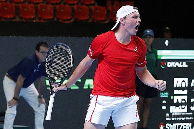 RECORD DATE NOT STATED Davis Cup Brazil vs Switzerland 2026 Rio de Janeiro (RJ) September 18, 2026 - Tennis Brazil vs Switzerland - Striker during the match between Joao Fonseca and Dominic Striker, valid for the World Group 1 Davis Cup 2026, held at Arena Farmasi this Friday (18) at 3:00 pm (Brasilia time). Rio de Janeiro Brasil Copyright: xEvandroxOliveirax