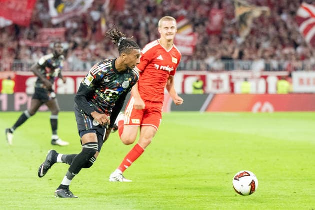 Michael Olise 17 FC Bayern Munich, FC Bayern Munich 1 FC Union Berlin, Bundesliga, Matchday 4, September 18, 2026. DFB regulations prohibit any use of photographs as image sequences and or quasi-video. Munich, Bayern, Germany Copyright: xkolbert-press UlrichxGamelx