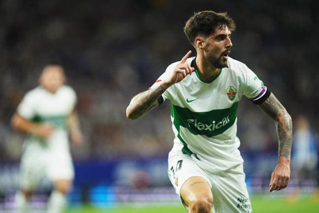 ESP: RCD Espanyol - Elche CF. La Liga EA Sports. Macthday 7 Fer Nino of Elche CF celebrates after scoring the 0-1 during the La Liga EA Sports match between RCD Espanyol and Elche CF played at RCDE Stadium on September 18, 2026 in Barcelona, Spain. kpng Copyright: xBaguxBlancox xPRESSINPHOTOx PS_2627_ESP_ELC_RAC_013
