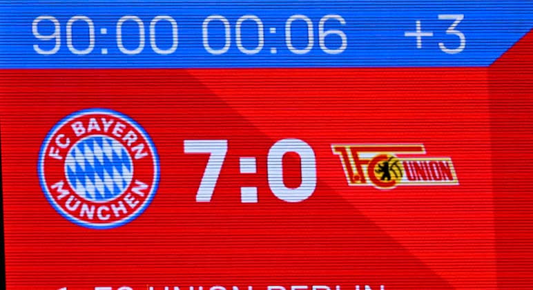 Scoreboard Final Score 7–0 FC Bayern Munich (FCB) vs. 1. FC Union Berlin (FCU) September 18, 2026 DFL regulations prohibit any use of photographs as image sequences and or quasi-video. FC Bayern Munich FCB vs. 1 FC Union Berlin FCU