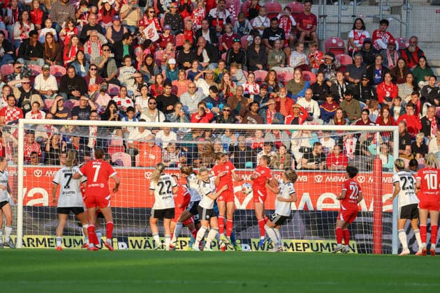 September 18, 2026, xusrbx, Soccer Google Pixel Women s Bundesliga, FSV Mainz 05 vs. Eintracht Frankfurt; Sabina Jackson of FSV Mainz 05, 20, scores the goal to make it 2–0 in the 30th minute, Mainz
