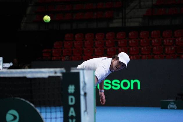 RECORD DATE NOT STATED match between Joao Fonseca and Dominic Stricker valid for the Davis Cup Brazil vs Switzerland 2026 Rio de Janeiro (RJ), 09 18 2026 - Sports Davis Cup Tennis RJ - Player Joao Fonseca during the Davis Cup, held at the Farmasi Arena, in the city of Rio de Janeiro this Friday, September 18, 2026.(Foto: Leonardo Antonio Thenews2 imago images) SPO  Copyright: xLeonardoxAntoniox
