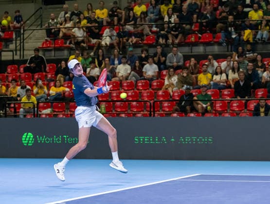 September 18, 2026, Rio De Janeiro, Rio De Janeiro, Brazil: JooÂ£o Fonseca of Brazil Match action during the 2026 Davis Cup World Group I tie between Brazil and Switzerland, held at the Farmasi Arena in Rio de Janeiro, Brazil. Rio De Janeiro Brazil - ZUMAa293 20260918_zsp_a293_004 Copyright: xRicardoxAmaralx