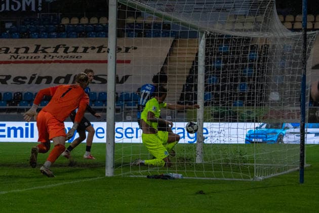 September 18, 2026, xerix, Regional League Southwest (soccer), FSV Frankfurt vs. SV Stuttgarter Kickers: Dejan Božic scores for SV Stuttgarter Kickers, making it 0–1 against Frankfurt