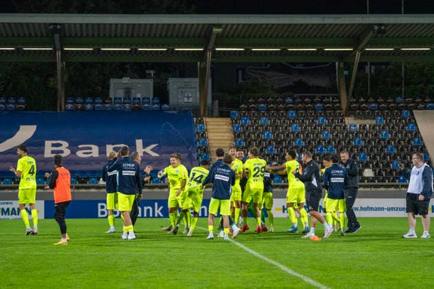 September 18, 2026, xerix, Regional League Southwest (soccer), FSV Frankfurt vs. SV Stuttgarter Kickers—The SV Stuttgarter Kickers team celebrates after the game in Frankfurt