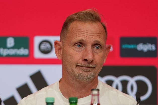 Germany Soccer Bundesliga 2026–2027, Matchday 4: FC Bayern Munich vs. 1. FC Union Berlin at the Allianz Arena in Munich; Press Conference; Media with Mauro Lustrinelli, Head Coach of 1. FC Union Berlin; Facial Expressions, Emotions Copyright: xTobiasxWentzellx